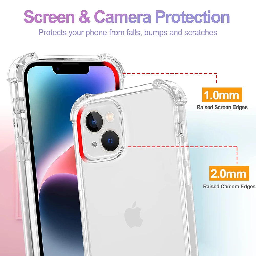 Shockproof soft clear case silicone for iPhone