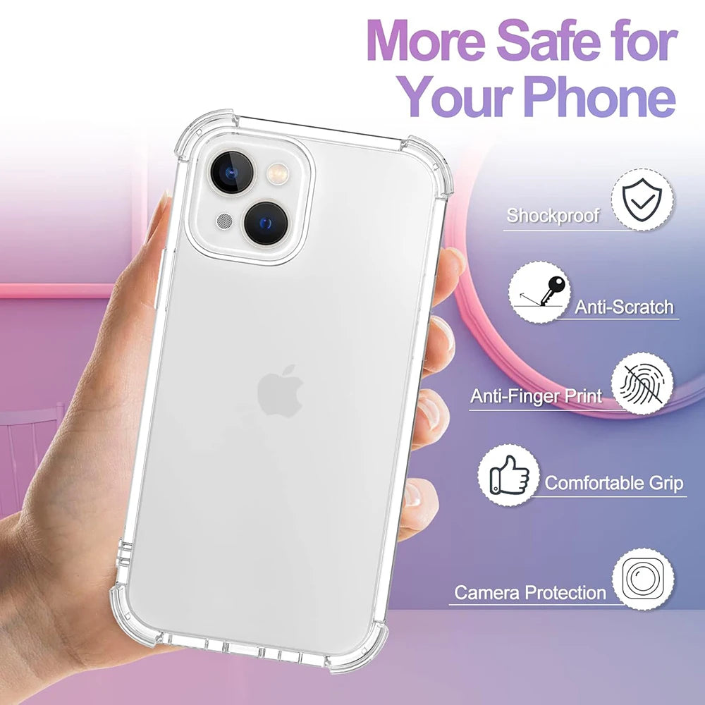 Shockproof soft clear case silicone for iPhone