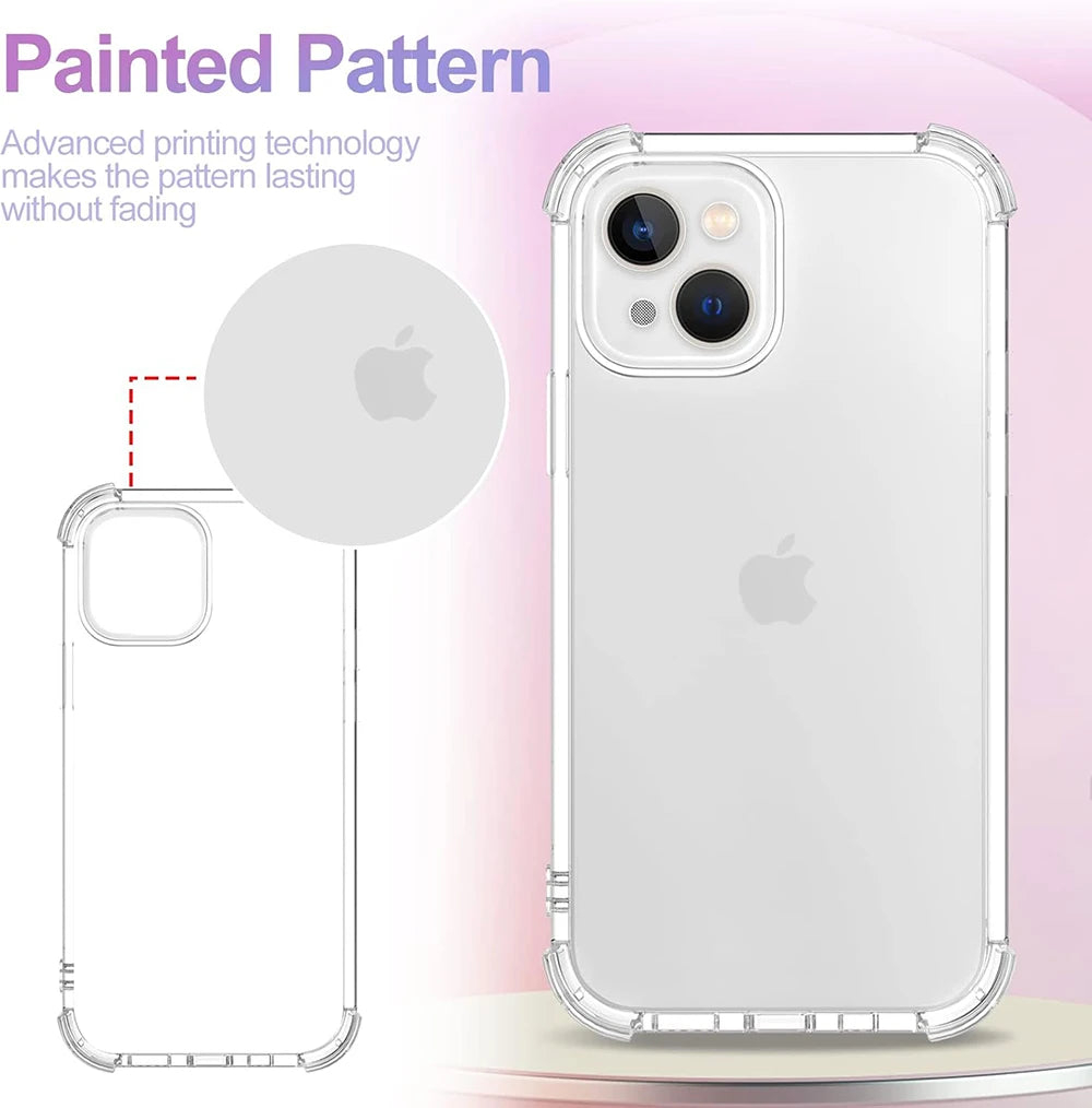 Shockproof soft clear case silicone for iPhone